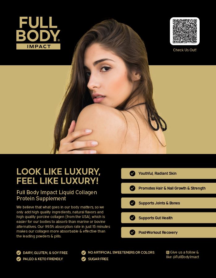 GOLD EDITION Liquid Collagen – Apple 15oz Bottle-FULL BODY IMPACT