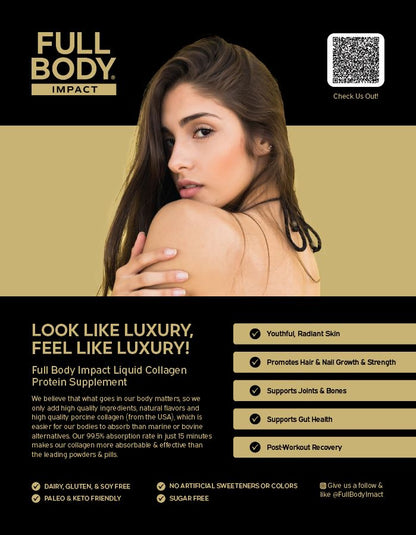 GOLD EDITION Liquid Collagen – Apple 15oz Bottle-FULL BODY IMPACT