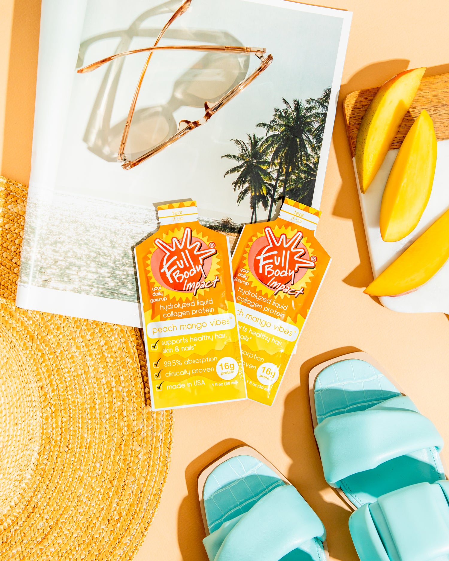 Liquid Collagen – Peach Mango Vibes™ On-the-Go Box (30 Packets)