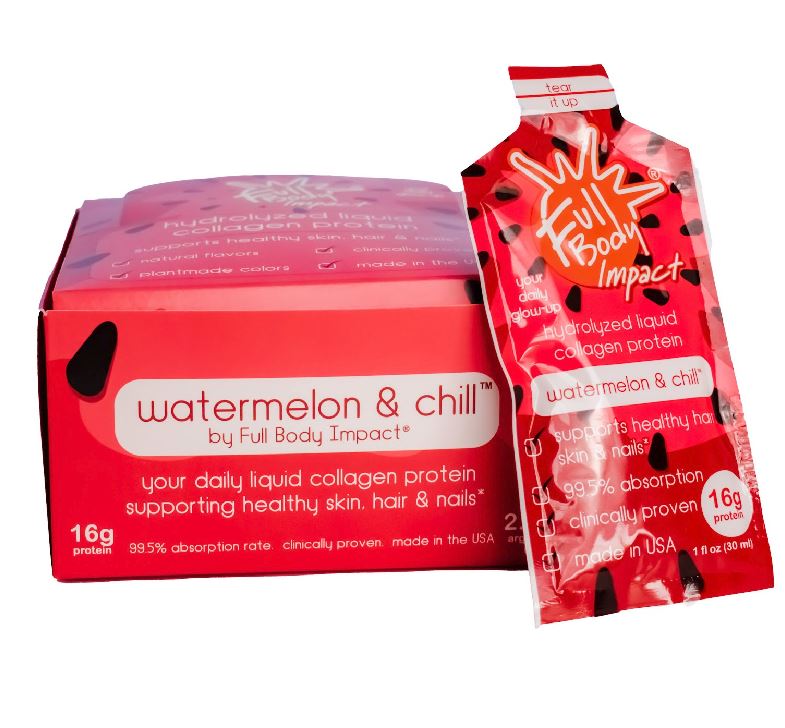 Liquid Collagen – Watermelon &amp; Chill™ On-the-Go Box (30 Packets)-FULL BODY IMPACT